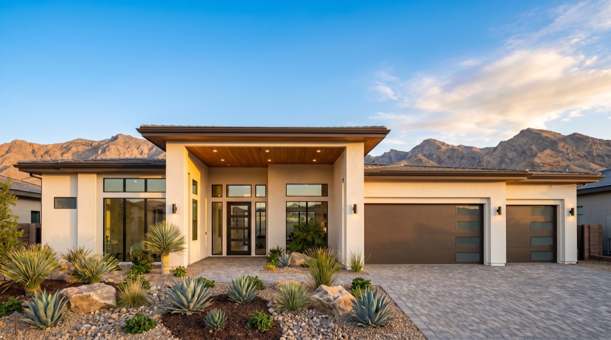 Single-family rental home exterior in a Las Vegas workforce neighborhood, a typical buy-and-hold investment property