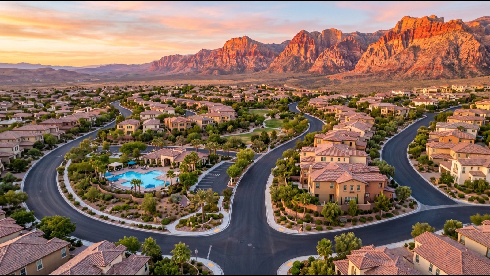 Guard-gated luxury homes in the Regency at Summerlin 55+ community in Las Vegas